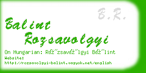 balint rozsavolgyi business card